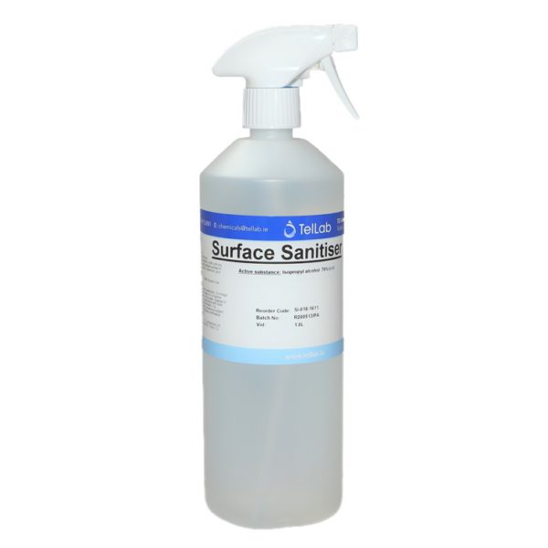 1l TelLab IPA surface sanitiser bottle
